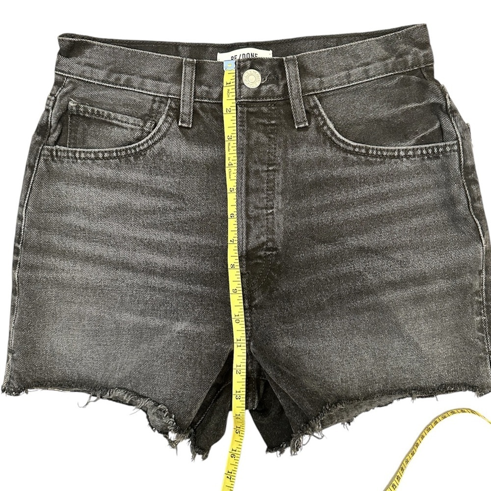 RE/DONE Levi’s Jeans Black Denim Cutoff Shorts 70’s High Rise Women Size 26 $275 - Picture 12 of 17